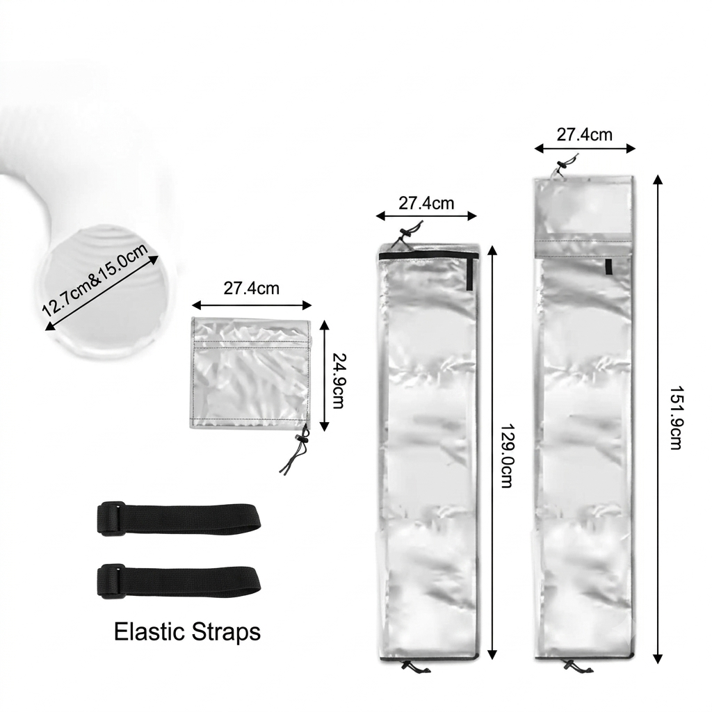 Manchon isolant thermique et anti-poussière pour tuyau d'évacuation de climatiseur 5-5,9 pouces